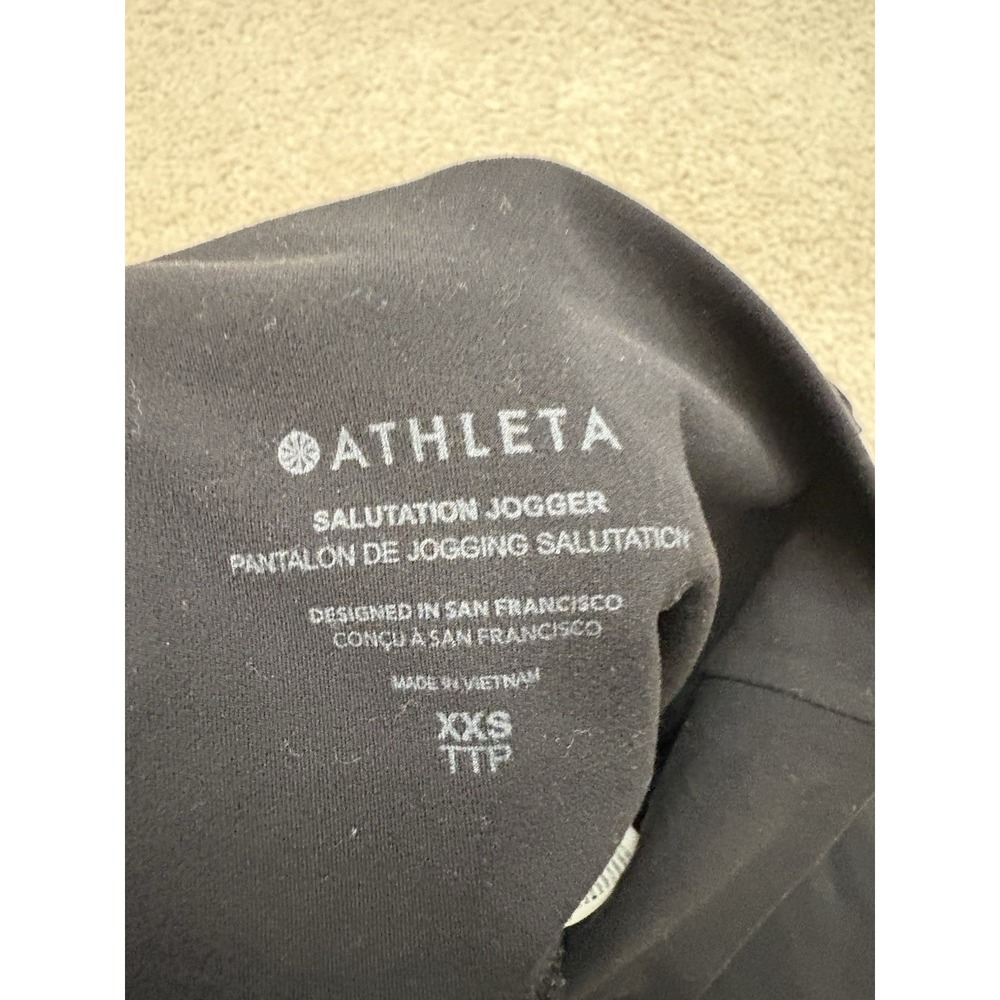 Women's Athleta Salutation Black Joggers Yoga Workout Size XXS - Picture 3 of 5